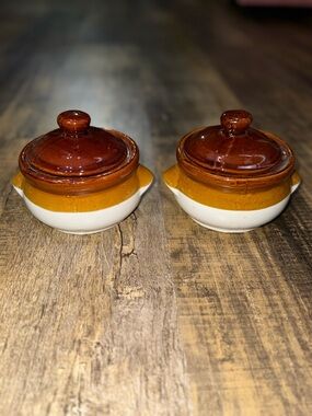 Vintage Gailstyn-Sutton Brown Ceramic Crock - Set of 2